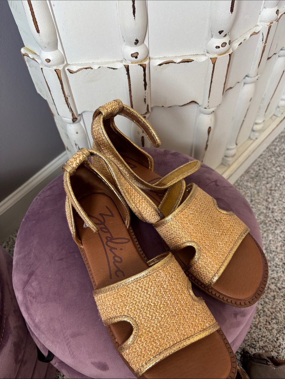 Zodiac Metallic Gold Woven Sandals